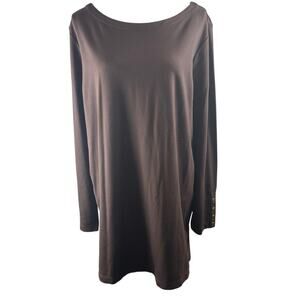 Chico’s Size 3 (US XL) Brown Long Sleeve Stretch Tunic Top
